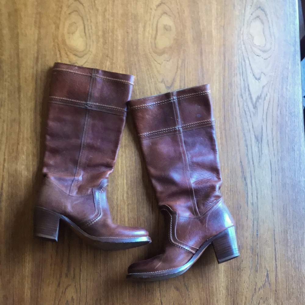 Frye leather tall boots. Barely worn, will last a lifetime!